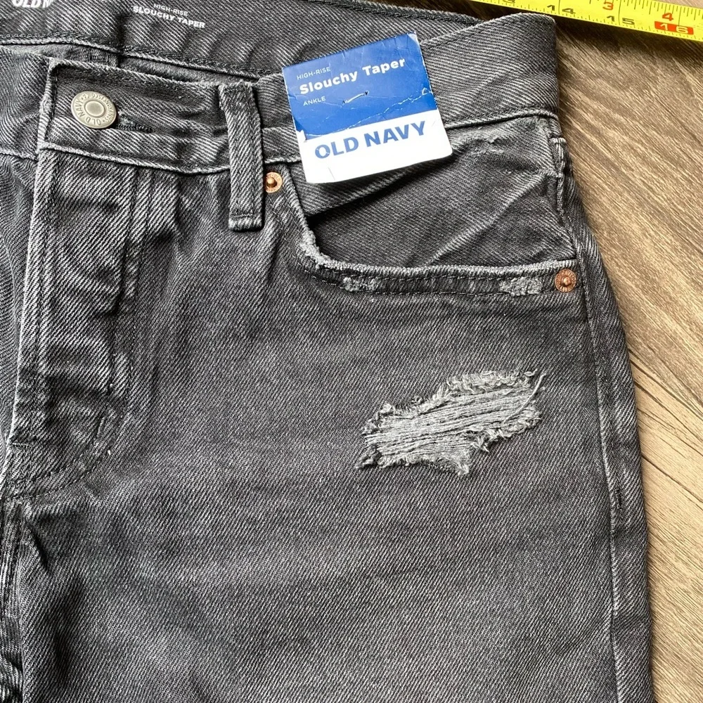 NWT Old Navy Women’s Black Slouchy Taper Jeans Size 4 - Picture 6 of 9